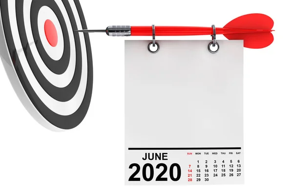 Calendrier Juin 2020 Sur Papier Note Vierge Avec Espace Libre — Photo