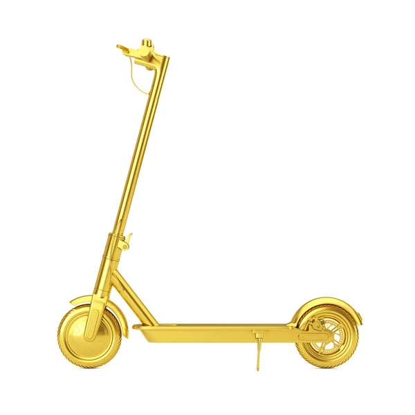 Golden Modern Eco Electric Kick Scooter Белом Фоне Рендеринг — стоковое фото