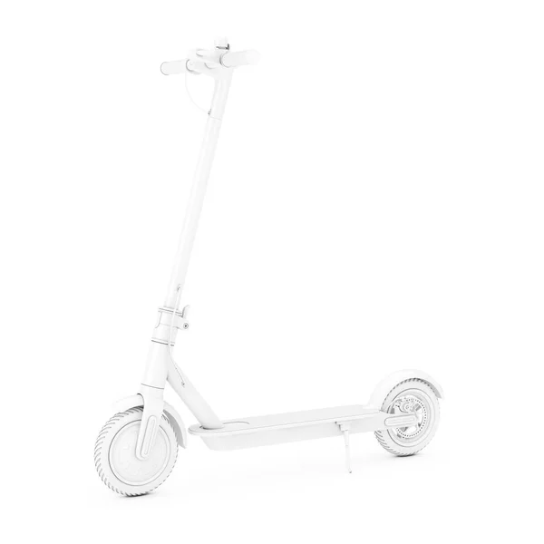 Vit Modern Eco Electric Kick Scooter Clay Style Vit Bakgrund — Stockfoto