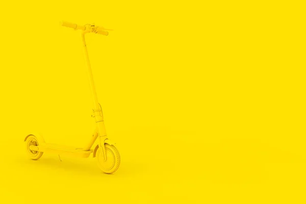 黄色现代生态电动车 双头型 背景是黄色的 3D渲染 — 图库照片