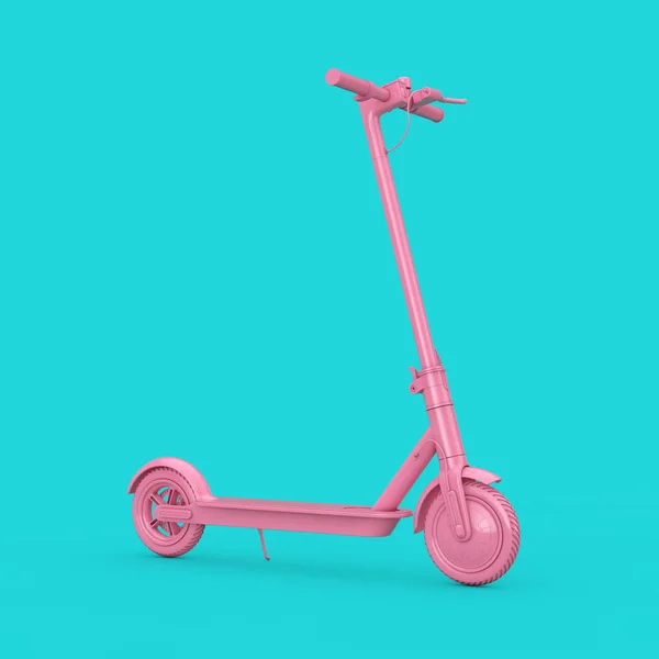 Pink Modern Eco Electric Kick Scooter Estilo Duotone Sobre Fundo — Fotografia de Stock