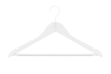 Mavi arka planda Clay Style 'da Non Slip Bar' lı Premium Doğal Bitiş Beyaz Askıları. 3d Hazırlama