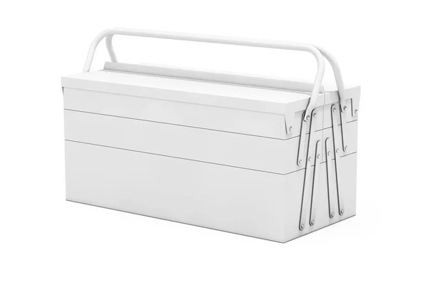 Beyaz Arka Planda Clay Style White Metal Classic Alet Kutusu — Stok fotoğraf