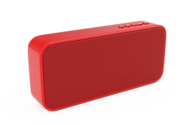 Red Portable Waterproof Wireless Speaker White Background Rendering — Stock Photo, Image