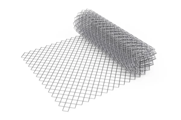 Wire Metal Fence Roll Vit Bakgrund Konvertering — Stockfoto
