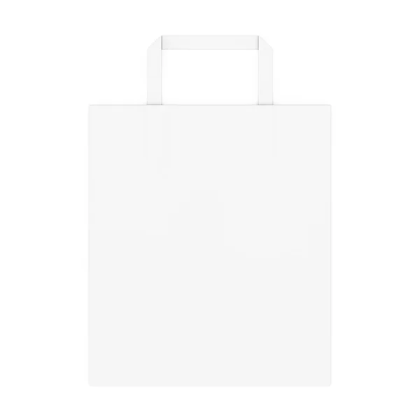 Tasarımınız Için Beyaz Kağıt Poşet Modeli Beyaz Arka Planda Hazırlama — Stok fotoğraf