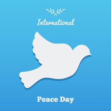 Düz afiş ile bir güvercin, barış tasarlamak vektör uluslararası günü