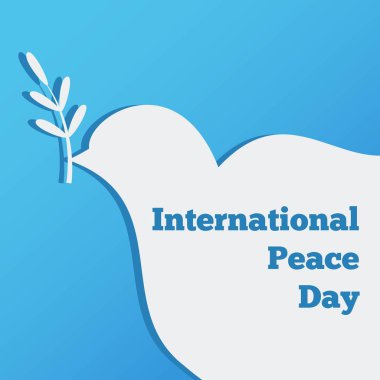 Düz afiş ile bir güvercin, barış tasarlamak vektör uluslararası günü