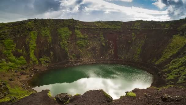 Kerid crater lake, Iceland — Stock Video