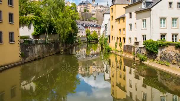 Popularny pogląd na miasta Luksemburg — Wideo stockowe