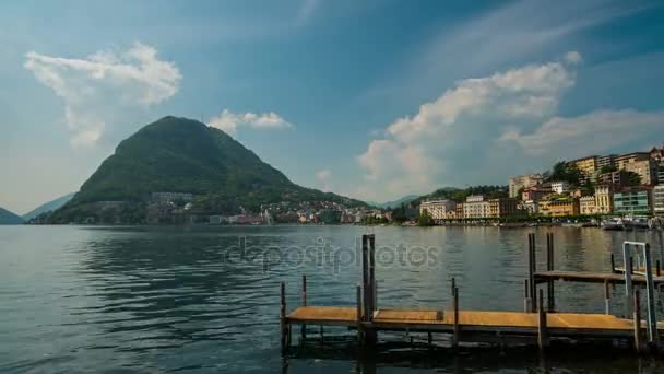 Lugano ve Lugano Gölü, İsviçre — Stok video