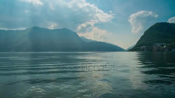 Lugano lake time-lapse, Zwitserland — Stockvideo