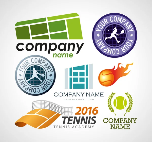 Elementos del logo del tenis — Vector de stock