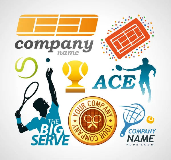 Elemente des Tennis-Logos — Stockvektor