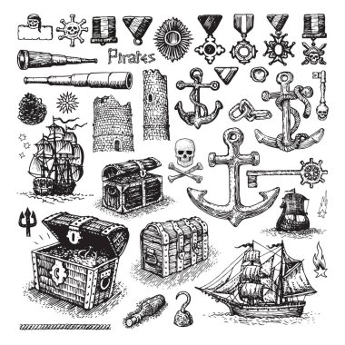 Çeşitli korsan öğeleri