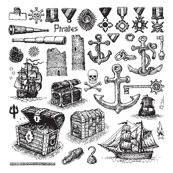 Articles divers pirates — Image vectorielle