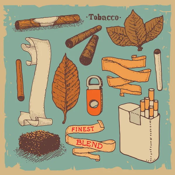 Conjunto de productos del tabaco — Vector de stock