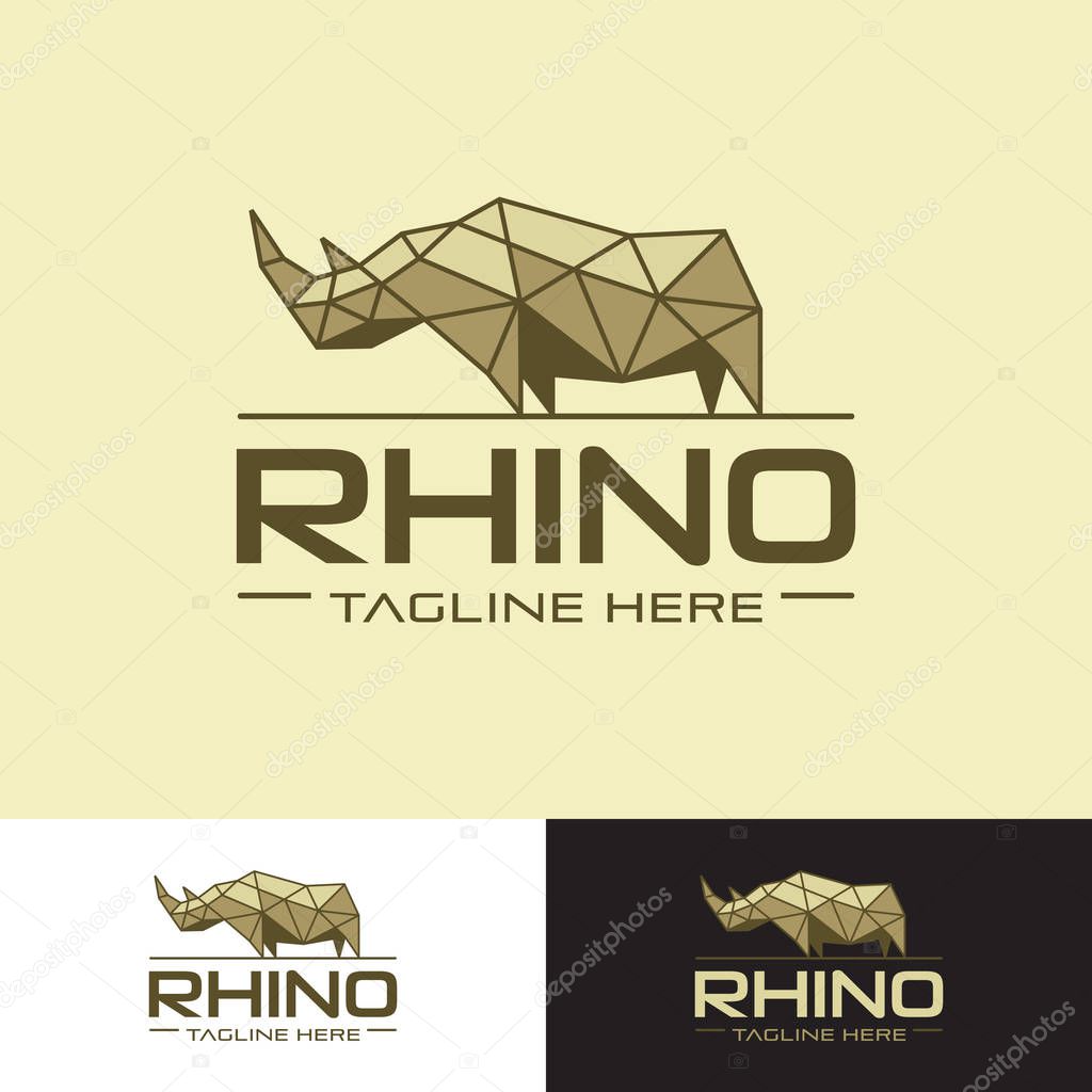 Vector illustrated concept of the geometrical rhino logo