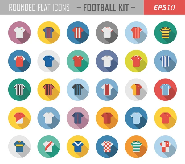 Futbol gömlek simgeler — Stok Vektör