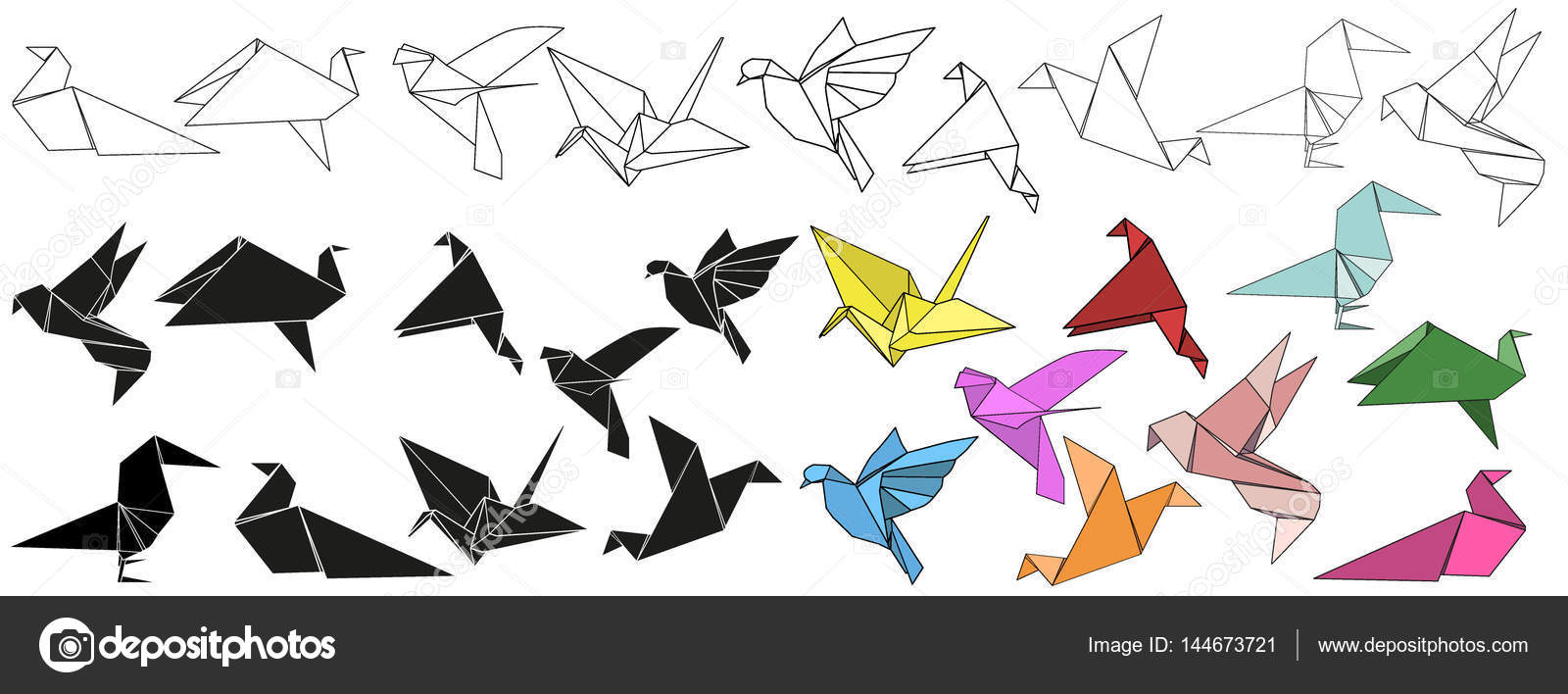 Vector Origami Vogel Kraan Stockfoto Zolotons At Mailru