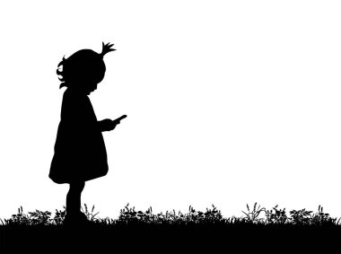 Vektör, telefon bebekle silüeti