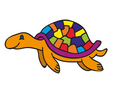 Kaplumbağa, çizgi film, karakter, izole