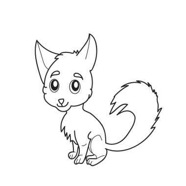 Fox kontur karakter Boyama