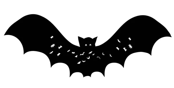 고립 된 박쥐 실루엣 — 스톡 벡터