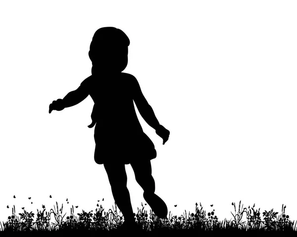 Silhouette Kind isoliert — Stockvektor