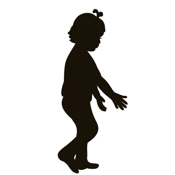 Silhouette bambino isolato — Vettoriale Stock