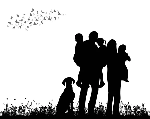  siluet aile yürüyüş