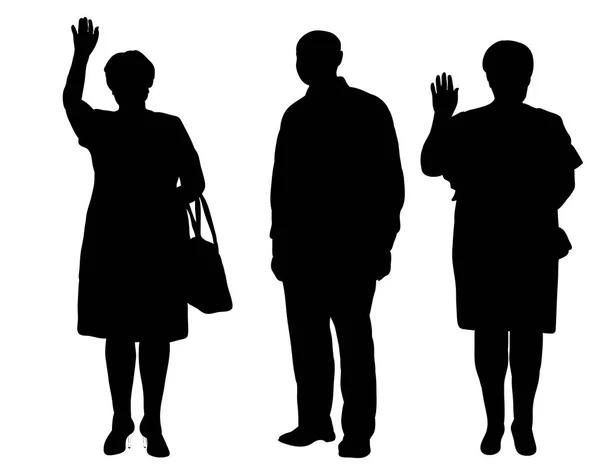 Silhouettes of people — Stock Vector