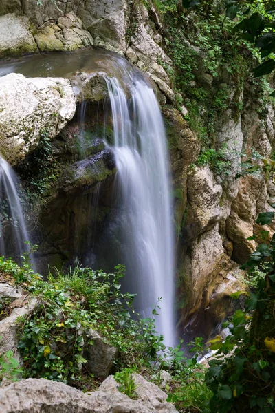 Yeşil subtropikal dağlarda şelale