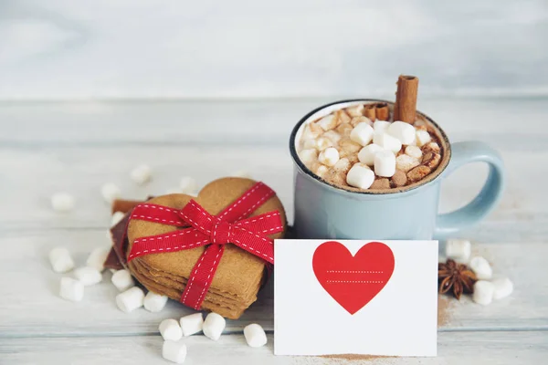 Hot Chocolate Marshmallow Hearts — Stock Photo, Image