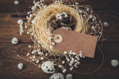  Rustik Ester arka plan küçük yumurta ile 