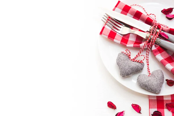 Mesa San Valentín Cena Romántica — Foto de Stock