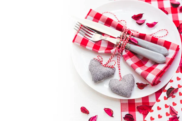 Valentine's Romantic Dinner concept.Cutlery