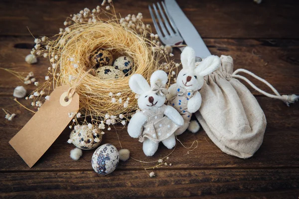 Rustic Ester Background  with small eggs