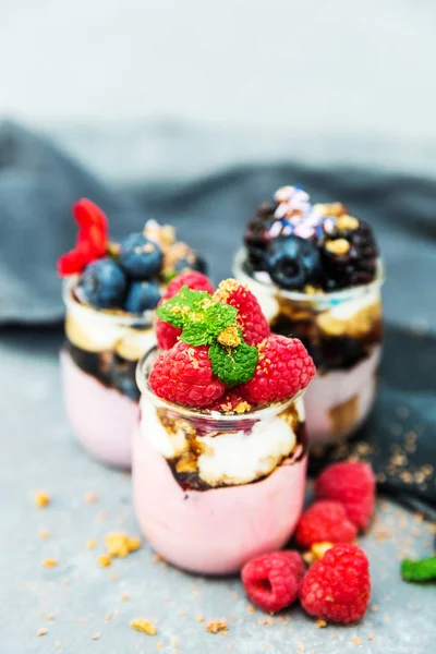 Sweet dessert in glass — Stock Photo, Image