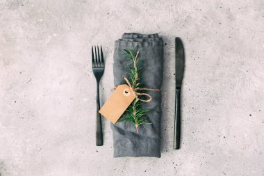 Noel tablo yer ayarını. DIY kavramı. Tatil arka plan. Düz yatıyordu