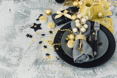 Noel hediye ile sofra. Festival arka plan