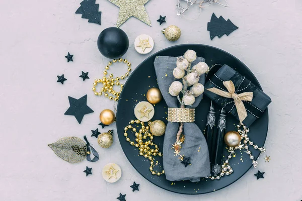 Apparecchiatura Tavola Natale Con Regalo — Foto Stock