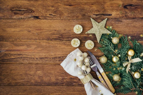 Cenário Mesa Natal Ano Novo — Fotografia de Stock