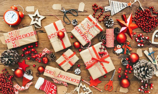 Karácsonyi Ajándék Doboz Dekorációk Háttér Kellemes Karácsonyi Ünnepeket Boldog Évet — Stock Fotó