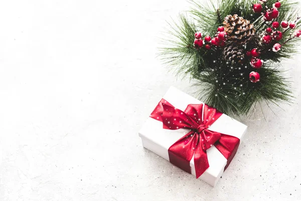 Gift box or present box with red ribbon bow