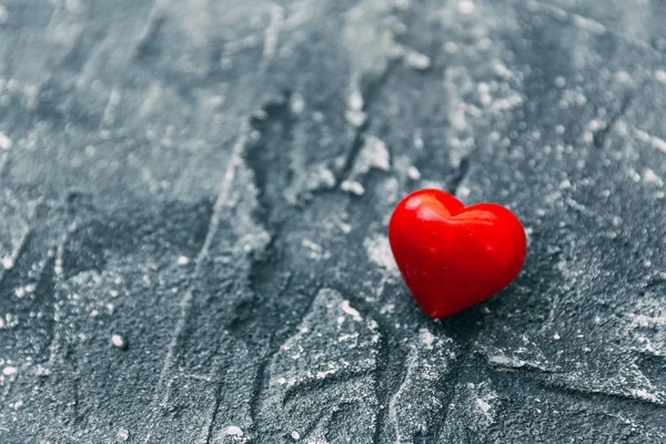 Saint Valentin Coeur Rouge Sur Les Planches Bleues Cœur Rouge — Photo