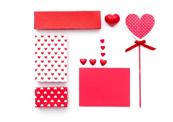 Mock Template Valentine Day White Background View — Stock Photo, Image