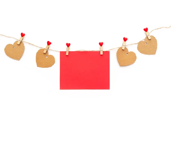Carte Saint Valentin Avec Des Coeurs — Photo