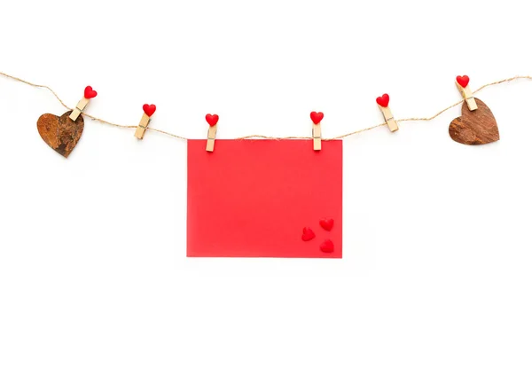 Dia Dos Namorados Cartão Saudação Modelo Simular — Fotografia de Stock