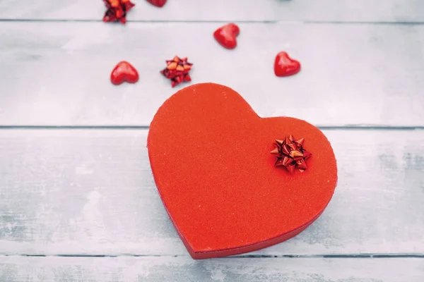 Boîte Forme Coeur Valentines Cadeau Fond — Photo